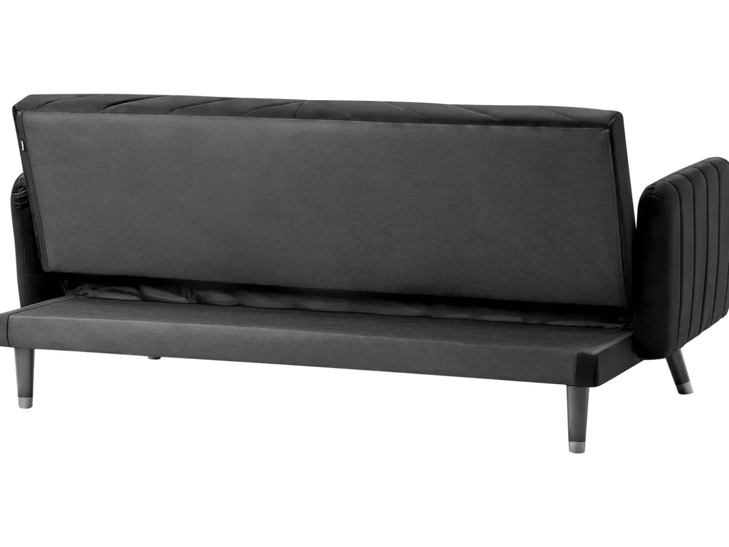 Sofa rozkładana dla 3 osób SENJA Welur Czarny
