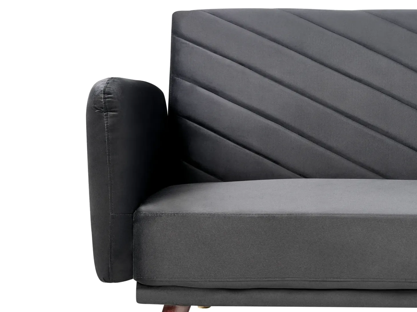 Sofa rozkładana dla 3 osób SENJA Welur Czarny