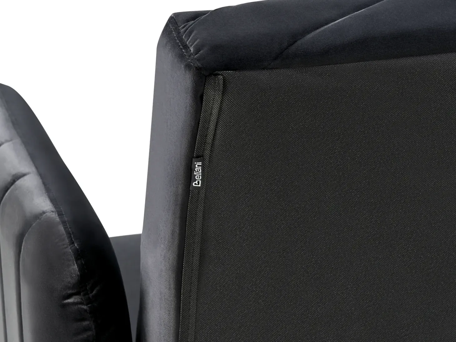 Sofa rozkładana dla 3 osób SENJA Welur Czarny