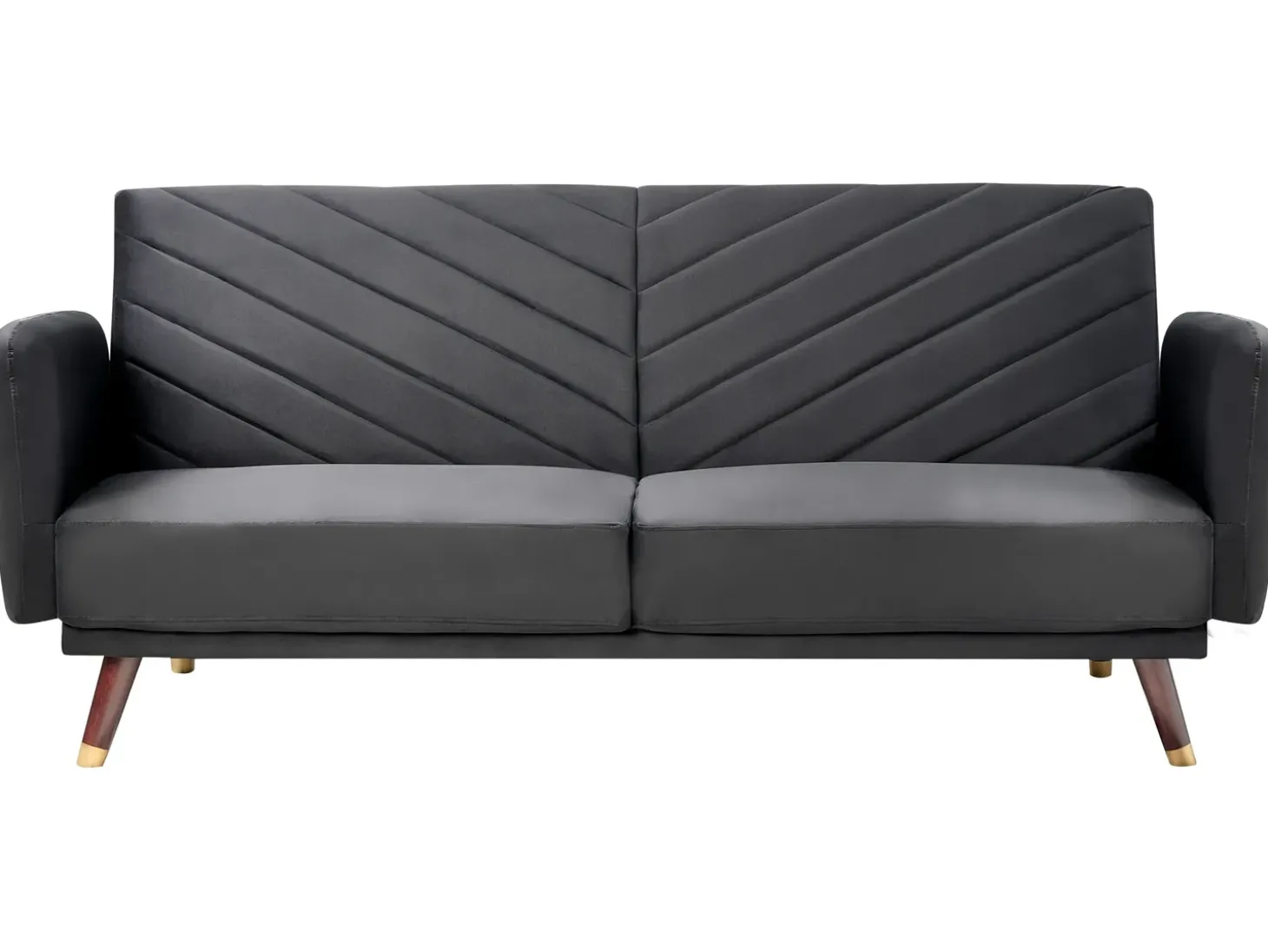 Sofa rozkładana dla 3 osób SENJA Welur Czarny