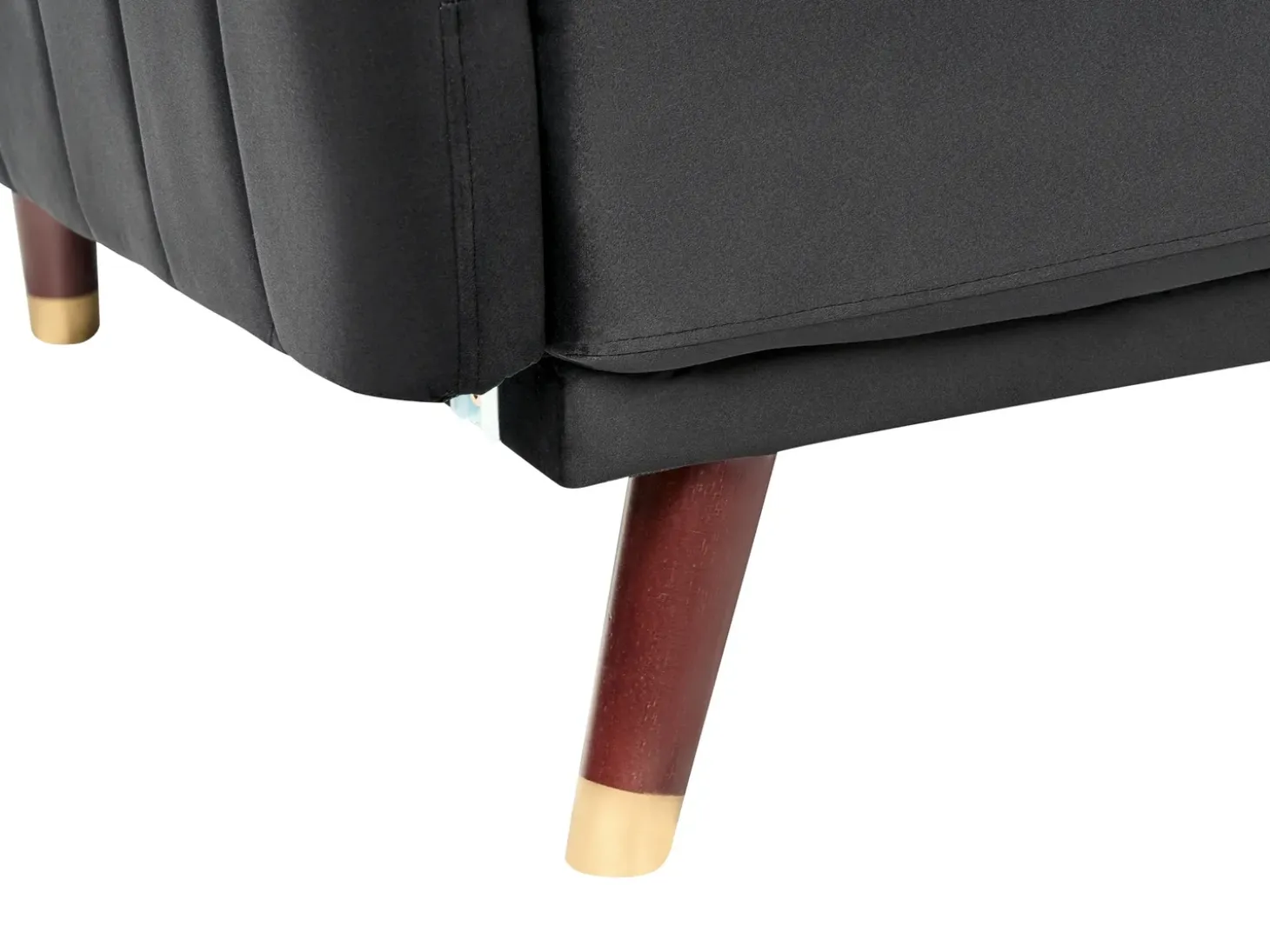 Sofa rozkładana dla 3 osób SENJA Welur Czarny