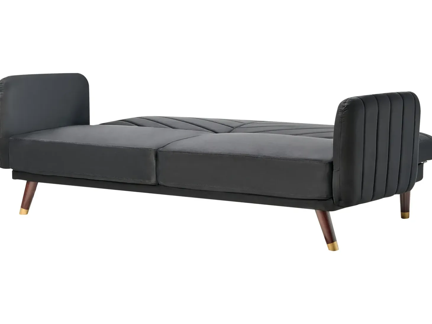 Sofa rozkładana dla 3 osób SENJA Welur Czarny