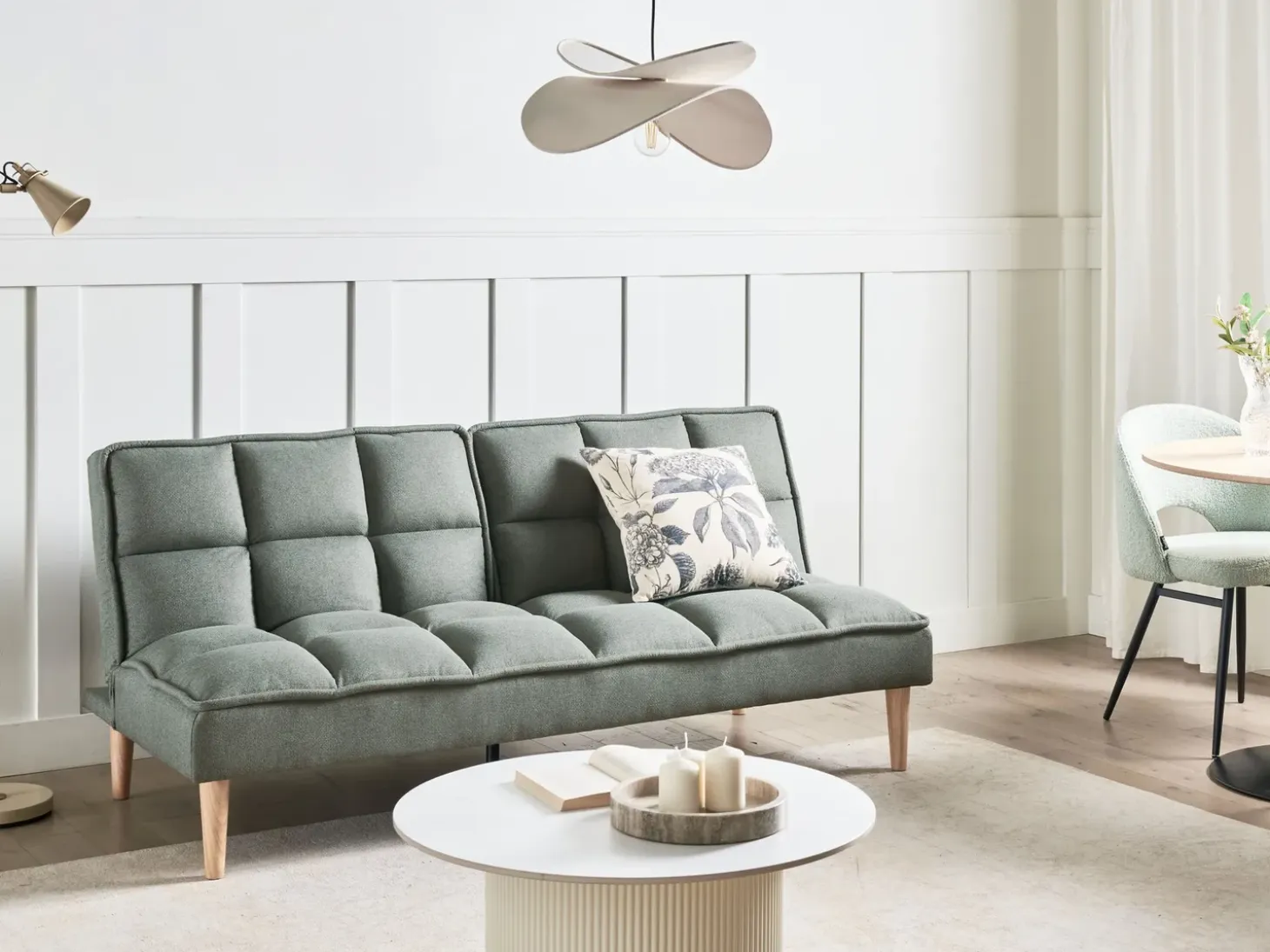 Clearance Sofa rozkładana dla 3 osób SILJAN Jasnozielony Sofy Z Funkcją Spania|Wszystkie Sofy