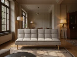 Sofa rozkładana dla 3 osób SILJAN Jasnoszary Szary