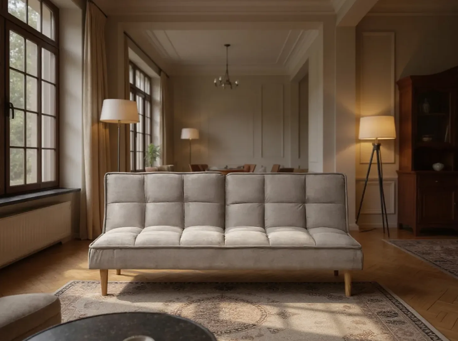 Sofa rozkładana dla 3 osób SILJAN Jasnoszary Szary