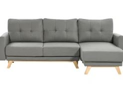 Sofa rozkładana dla 3 osób SIRO Szary ze schowkiem Lewostronny