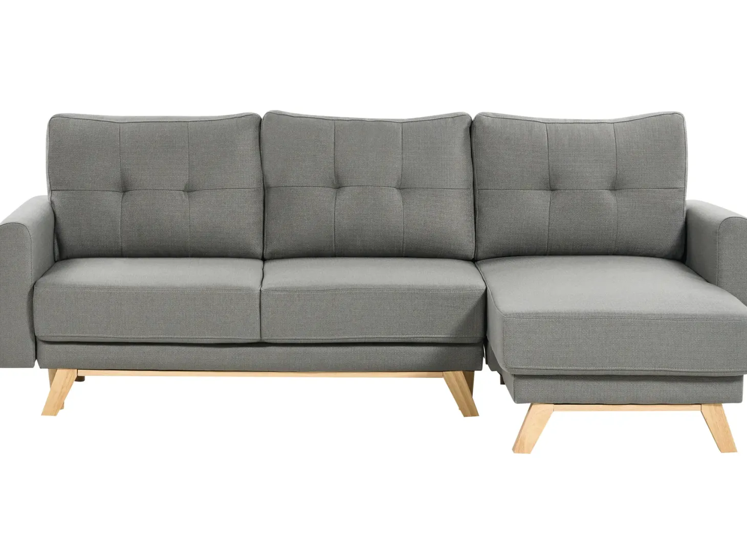 Sofa rozkładana dla 3 osób SIRO Szary ze schowkiem Lewostronny