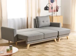 Sofa rozkładana dla 3 osób SIRO Szary ze schowkiem Lewostronny