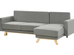 Sofa rozkładana dla 3 osób SIRO Szary ze schowkiem Lewostronny
