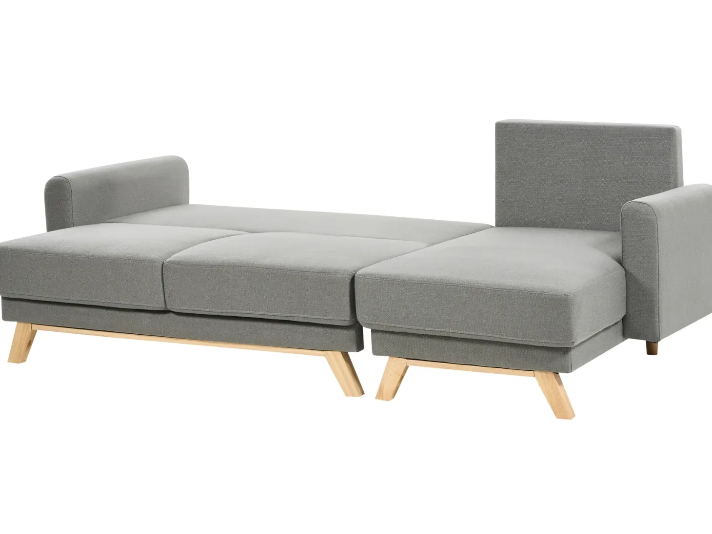 Sofa rozkładana dla 3 osób SIRO Szary ze schowkiem Lewostronny