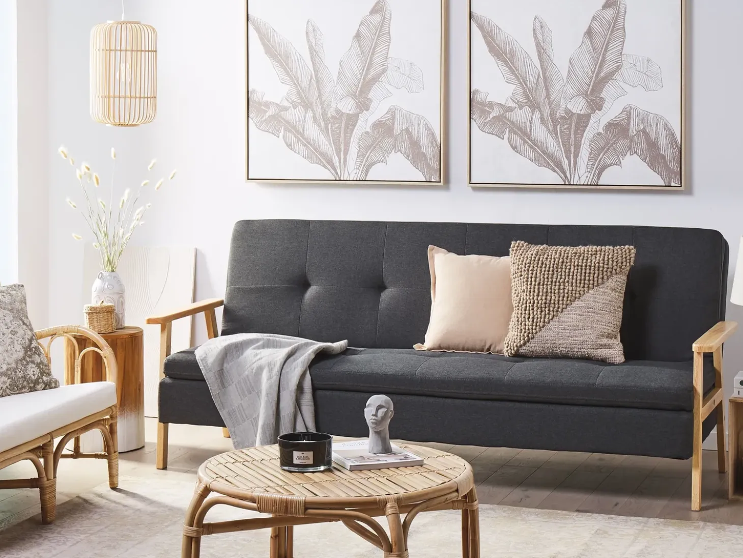 Outlet Sofa rozkładana dla 3 osób TJORN Ciemnoszary Sofy Z Funkcją Spania|Wszystkie Sofy