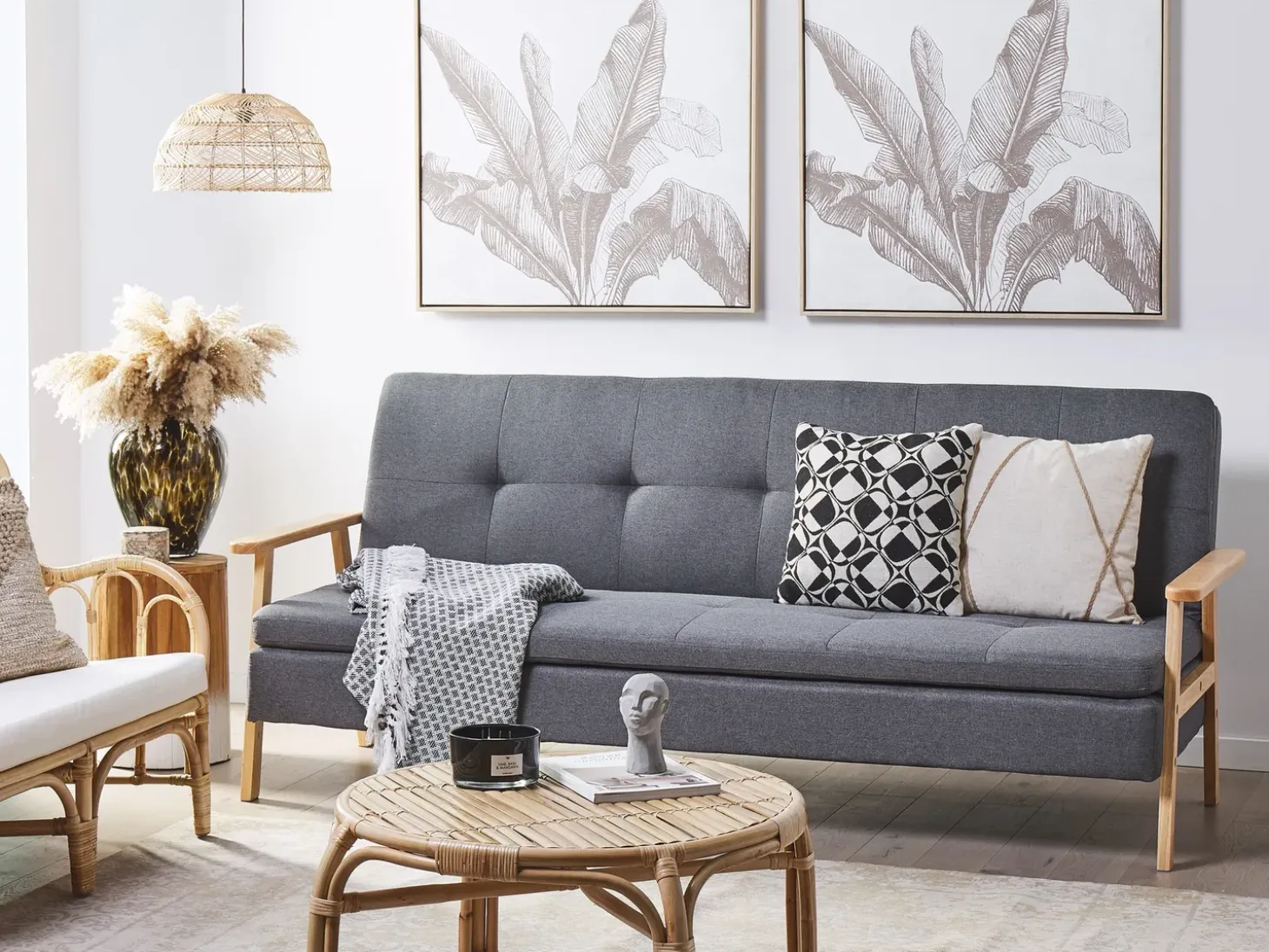 Discount Sofa rozkładana dla 3 osób TJORN Szary Sofy Z Funkcją Spania|Wszystkie Sofy