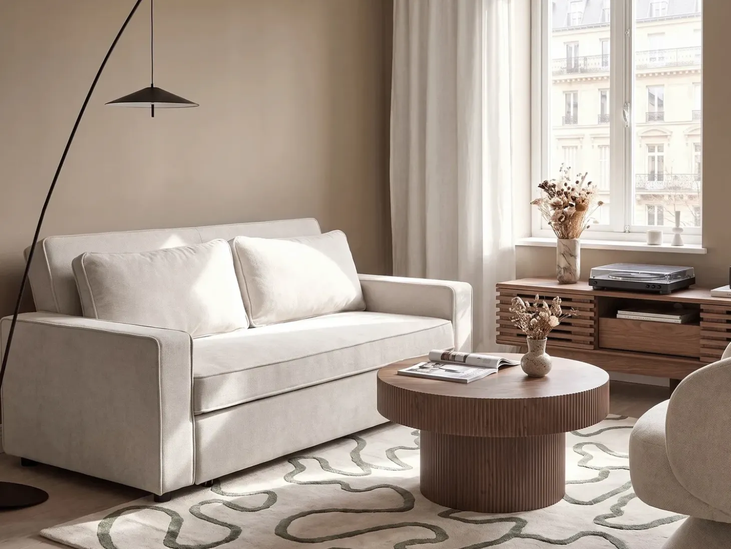 Discount Sofa rozkładana dla 2 osób UTTELA Złamana biel Sofy Z Funkcją Spania|Wszystkie Sofy