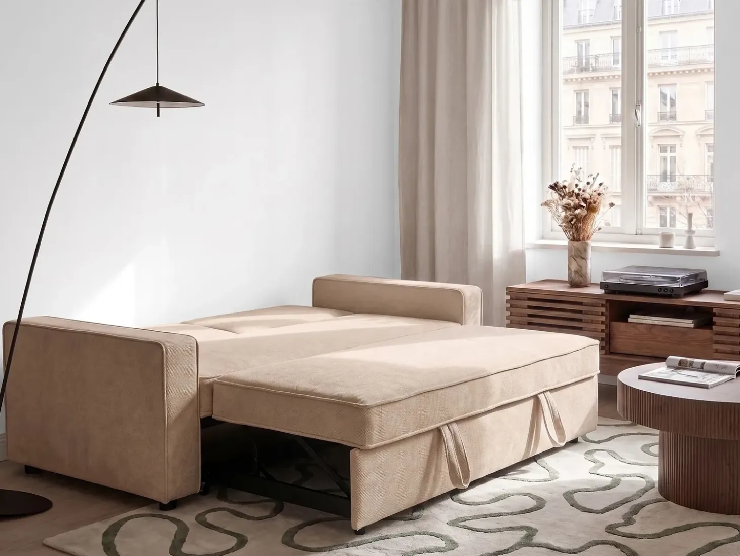 Outlet Sofa rozkładana dla 2 osób UTTELA Jasnobrązowy Sofy Z Funkcją Spania|Wszystkie Sofy