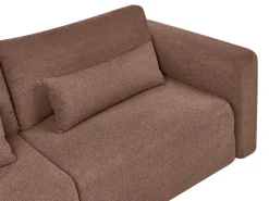 Clearance Sofa rozkładana dla 3 osób VAXHOLM Boucle Brązowy ze schowkiem Sofy Z Funkcją Spania|Wszystkie Sofy
