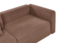 Clearance Sofa rozkładana dla 3 osób VAXHOLM Boucle Brązowy ze schowkiem Sofy Z Funkcją Spania|Wszystkie Sofy