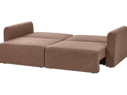 Clearance Sofa rozkładana dla 3 osób VAXHOLM Boucle Brązowy ze schowkiem Sofy Z Funkcją Spania|Wszystkie Sofy
