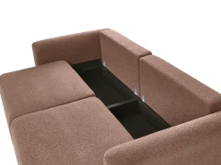 Clearance Sofa rozkładana dla 3 osób VAXHOLM Boucle Brązowy ze schowkiem Sofy Z Funkcją Spania|Wszystkie Sofy