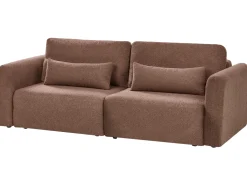 Clearance Sofa rozkładana dla 3 osób VAXHOLM Boucle Brązowy ze schowkiem Sofy Z Funkcją Spania|Wszystkie Sofy