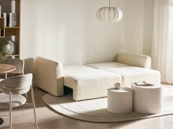Hot Sofa rozkładana dla 3 osób VAXHOLM Boucle Złamana biel ze schowkiem Sofy Z Funkcją Spania|Wszystkie Sofy