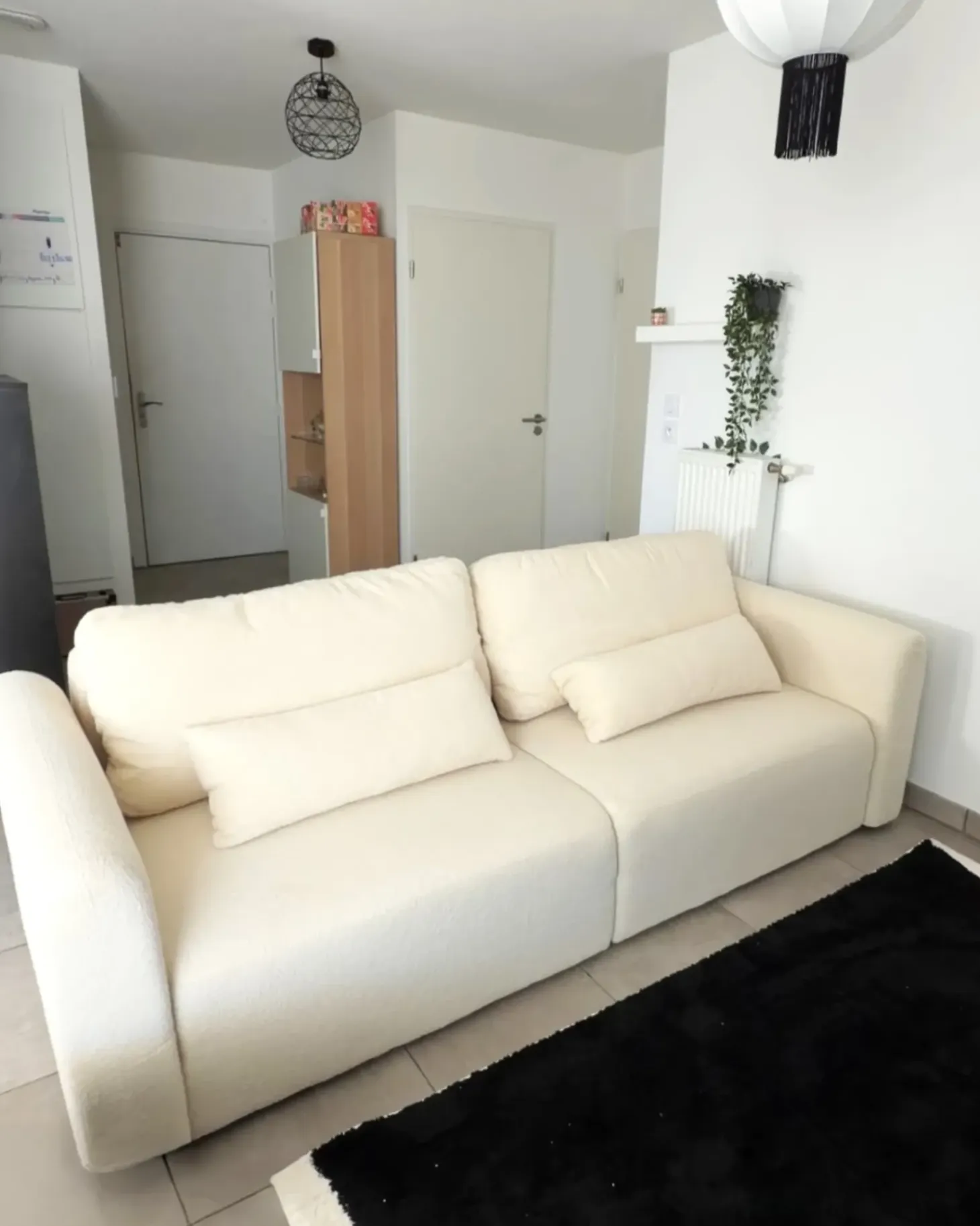 Hot Sofa rozkładana dla 3 osób VAXHOLM Boucle Złamana biel ze schowkiem Sofy Z Funkcją Spania|Wszystkie Sofy