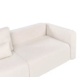 New Sofa rozkładana dla 3 osób VAXHOLM Boucle Jasnobeżowy ze schowkiem Sofy Z Funkcją Spania|Wszystkie Sofy