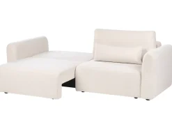 New Sofa rozkładana dla 3 osób VAXHOLM Boucle Jasnobeżowy ze schowkiem Sofy Z Funkcją Spania|Wszystkie Sofy