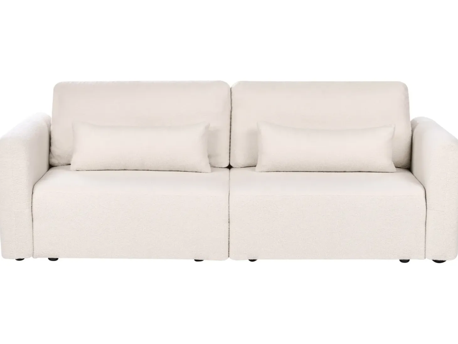 New Sofa rozkładana dla 3 osób VAXHOLM Boucle Jasnobeżowy ze schowkiem Sofy Z Funkcją Spania|Wszystkie Sofy