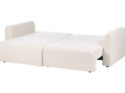 New Sofa rozkładana dla 3 osób VAXHOLM Boucle Jasnobeżowy ze schowkiem Sofy Z Funkcją Spania|Wszystkie Sofy
