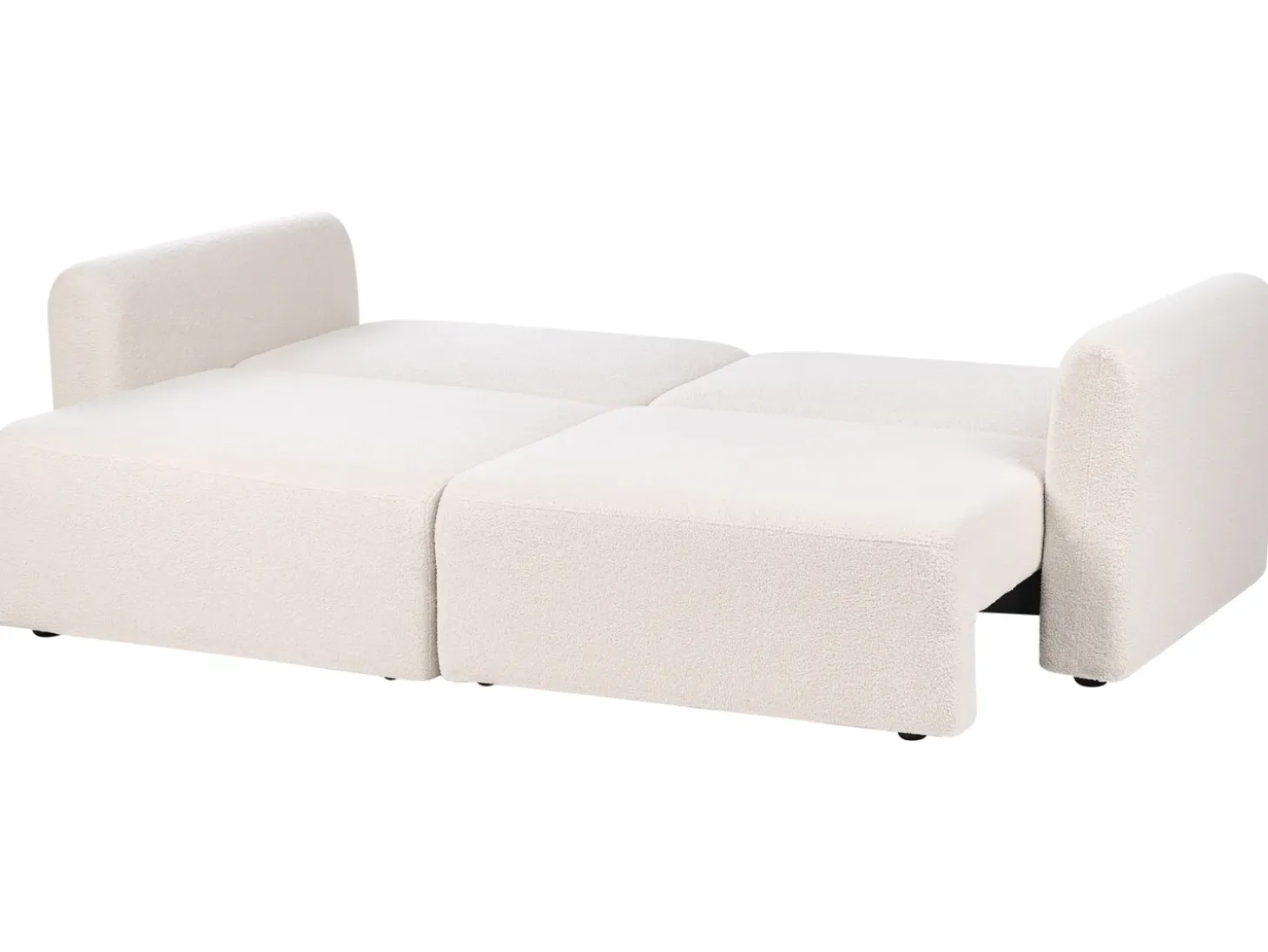 New Sofa rozkładana dla 3 osób VAXHOLM Boucle Jasnobeżowy ze schowkiem Sofy Z Funkcją Spania|Wszystkie Sofy