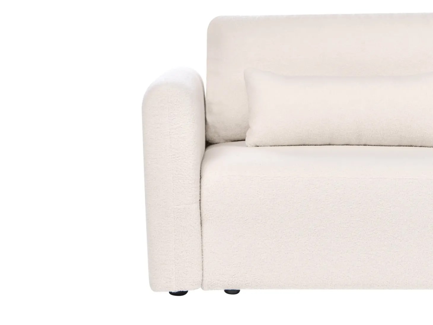 New Sofa rozkładana dla 3 osób VAXHOLM Boucle Jasnobeżowy ze schowkiem Sofy Z Funkcją Spania|Wszystkie Sofy