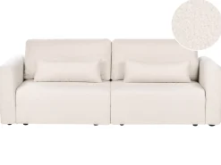 New Sofa rozkładana dla 3 osób VAXHOLM Boucle Jasnobeżowy ze schowkiem Sofy Z Funkcją Spania|Wszystkie Sofy