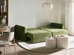 Sofa rozkładana dla 3 osób VAXHOLM Zielony ze schowkiem Sofy Z Funkcją Spania|Wszystkie Sofy