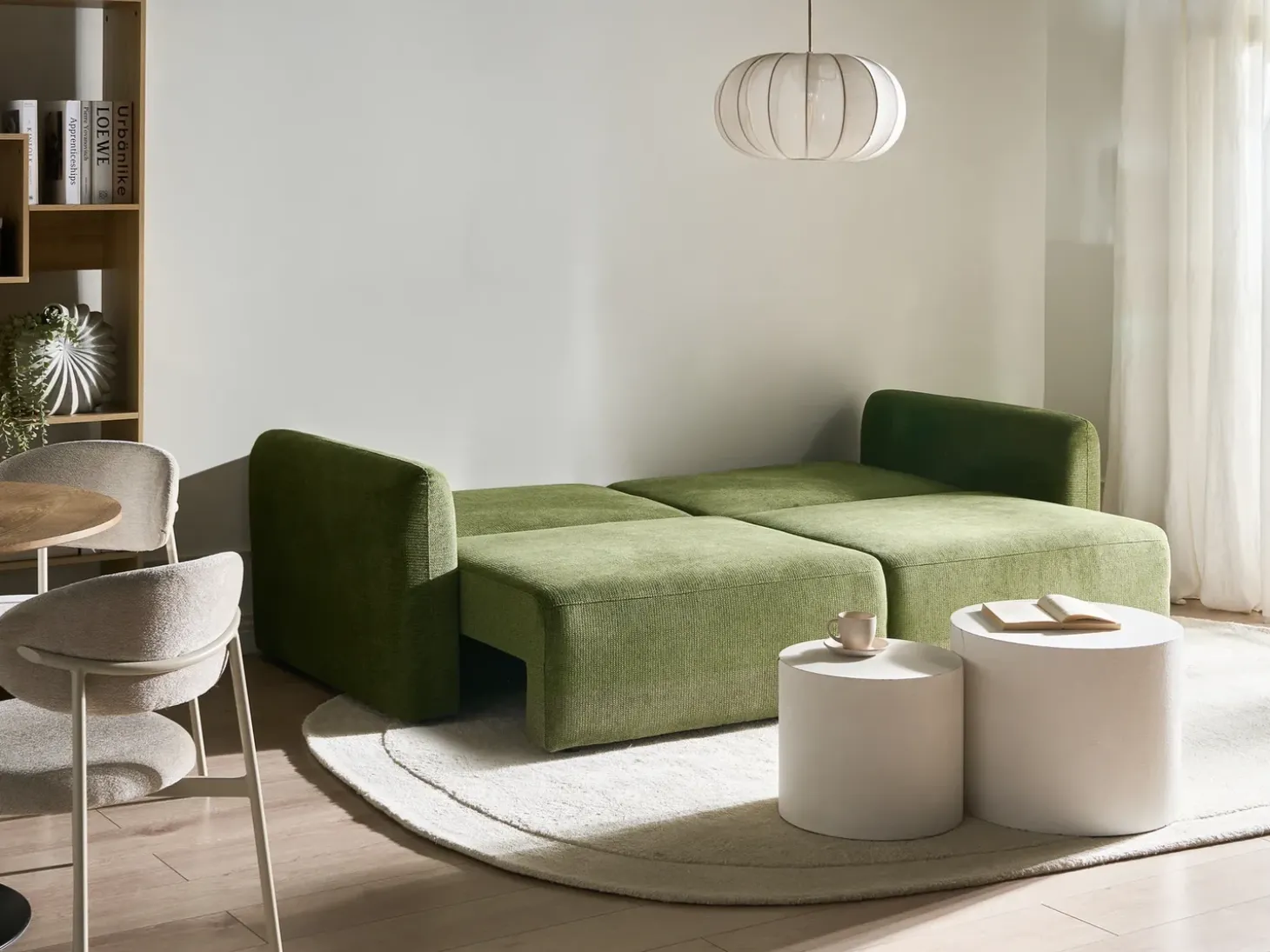 Sofa rozkładana dla 3 osób VAXHOLM Zielony ze schowkiem Sofy Z Funkcją Spania|Wszystkie Sofy