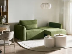 Sofa rozkładana dla 3 osób VAXHOLM Zielony ze schowkiem Sofy Z Funkcją Spania|Wszystkie Sofy