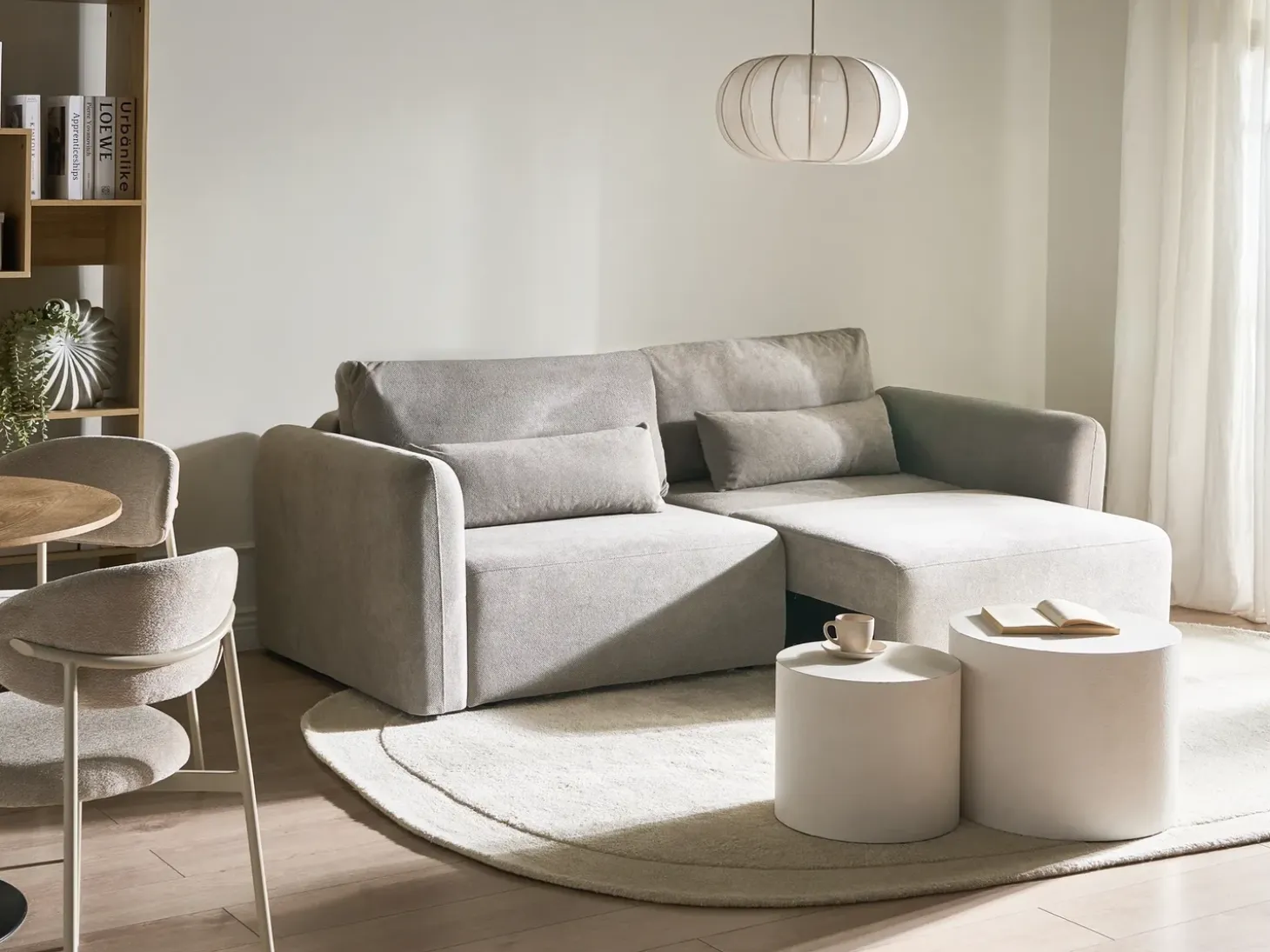Online Sofa rozkładana dla 3 osób VAXHOLM Szary ze schowkiem Sofy Z Funkcją Spania|Wszystkie Sofy