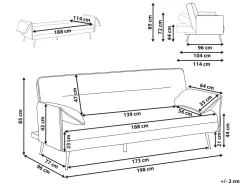 New Sofa rozkładana dla 3 osób VAYLA Szary Sofy Z Funkcją Spania|Wszystkie Sofy