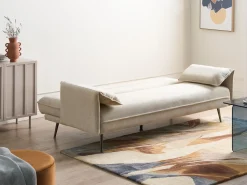 Discount Sofa rozkładana dla 3 osób VAYLA Złamana biel Sofy Z Funkcją Spania|Wszystkie Sofy