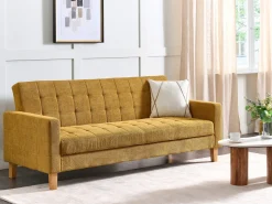 Outlet Sofa rozkładana dla 3 osób VEHKOO Musztardowy Sofy Z Funkcją Spania|Wszystkie Sofy