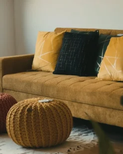 Outlet Sofa rozkładana dla 3 osób VEHKOO Musztardowy Sofy Z Funkcją Spania|Wszystkie Sofy