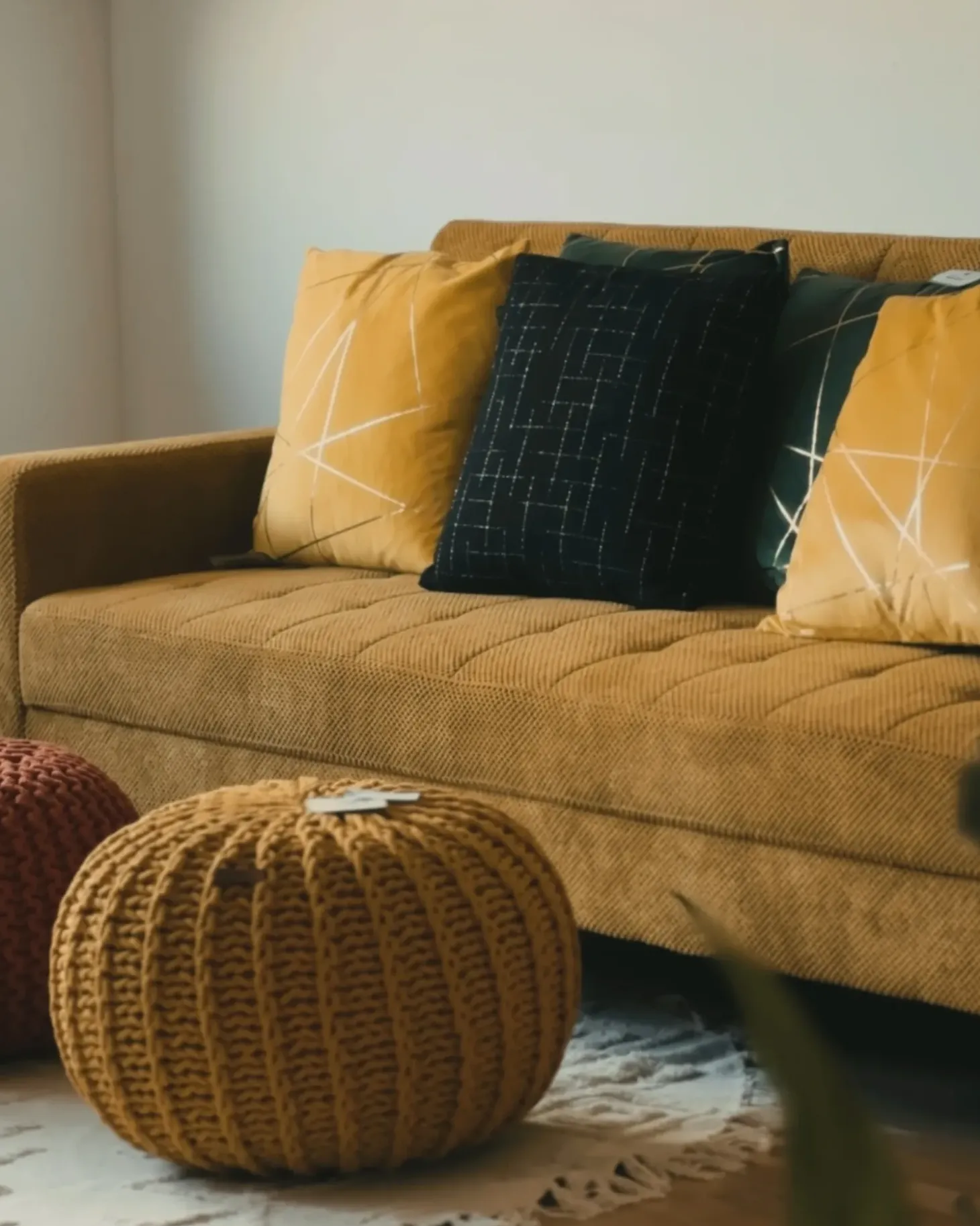 Outlet Sofa rozkładana dla 3 osób VEHKOO Musztardowy Sofy Z Funkcją Spania|Wszystkie Sofy