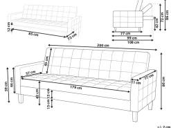 New Sofa rozkładana dla 3 osób VEHKOO Ciemnozielony Sofy Z Funkcją Spania|Wszystkie Sofy