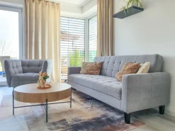 Sofa rozkładana dla 3 osób VEHKOO Jasnoszary