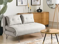 Best Sofa rozkładana dla 2 osób VESTFOLD Jasnoszary Sofy Z Funkcją Spania|Wszystkie Sofy