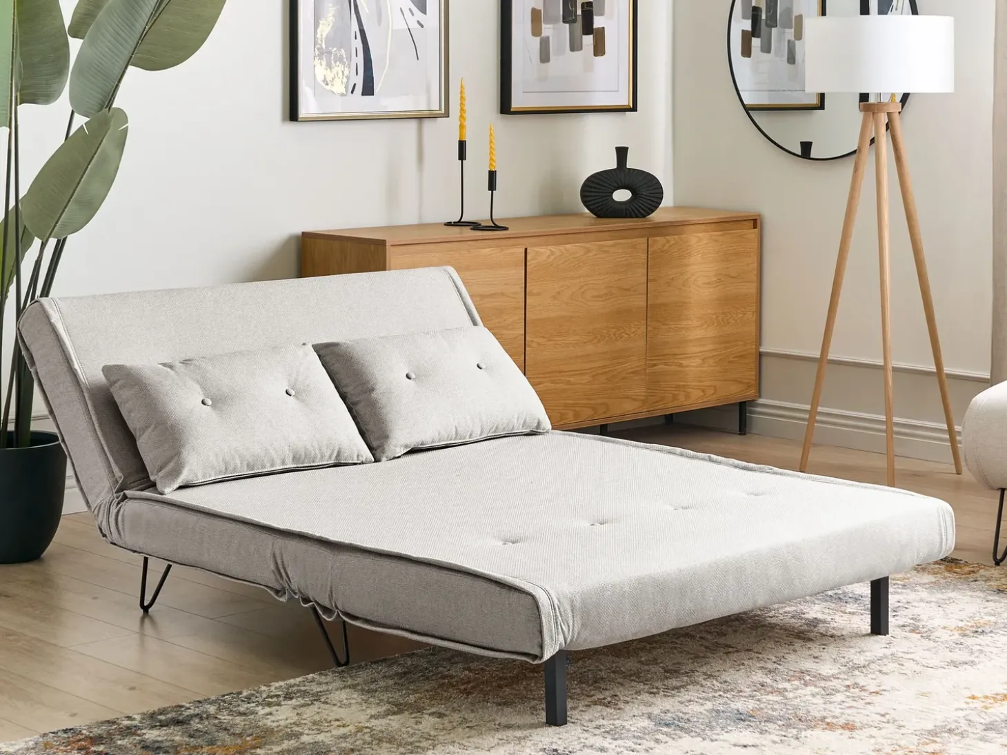 Best Sofa rozkładana dla 2 osób VESTFOLD Jasnoszary Sofy Z Funkcją Spania|Wszystkie Sofy