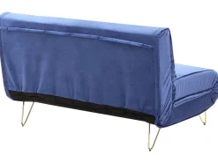 Discount Sofa rozkładana dla 2 osób VESTFOLD Welur Granatowy Sofy Z Funkcją Spania|Wszystkie Sofy