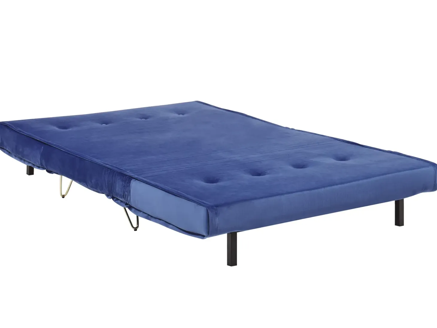 Discount Sofa rozkładana dla 2 osób VESTFOLD Welur Granatowy Sofy Z Funkcją Spania|Wszystkie Sofy