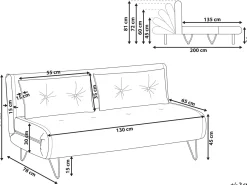 Discount Sofa rozkładana dla 2 osób VESTFOLD Welur Granatowy Sofy Z Funkcją Spania|Wszystkie Sofy