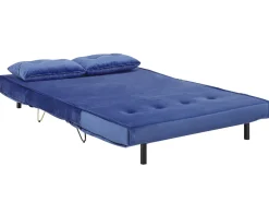 Discount Sofa rozkładana dla 2 osób VESTFOLD Welur Granatowy Sofy Z Funkcją Spania|Wszystkie Sofy