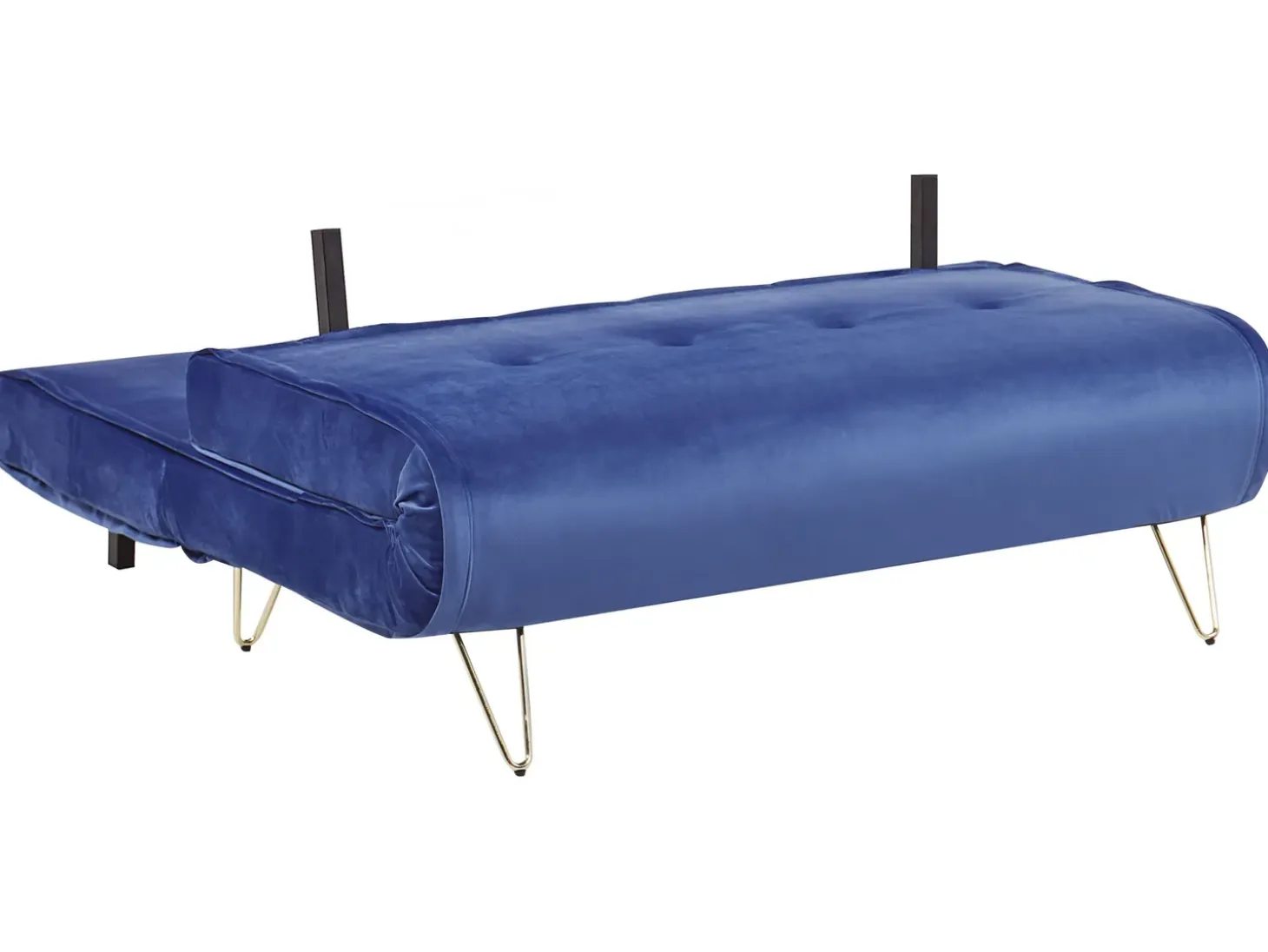 Discount Sofa rozkładana dla 2 osób VESTFOLD Welur Granatowy Sofy Z Funkcją Spania|Wszystkie Sofy